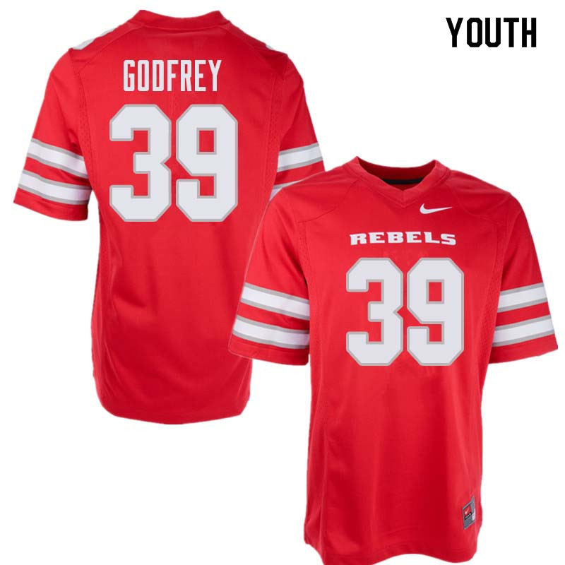 Youth UNLV Rebels #39 Daniel Godfrey College Football Jerseys Sale-Red